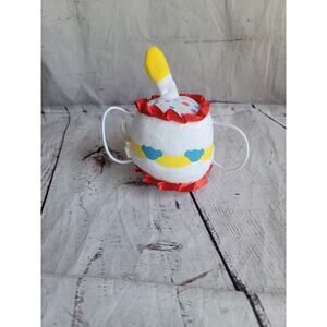 Build A Bear BAB Happy birthday Cake Plush Stuffy Red Yellow Candle Lights Up